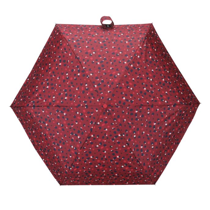 totes® Compact Round Wine Pebbled Print Umbrella (5 Section) Extra Image 1